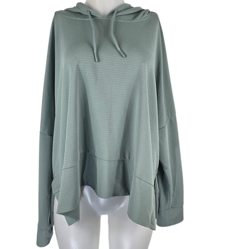 Mondette Performance Luxury Sea Foam Green Hooded Athletic Shirt XXL